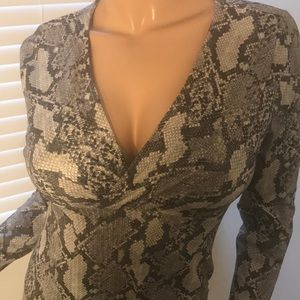 H&M snake skin print top; size Lg; NWT